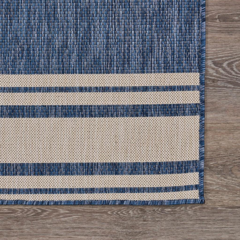 5’ x 7’ Navy Nautical Indoor Outdoor Area Rug