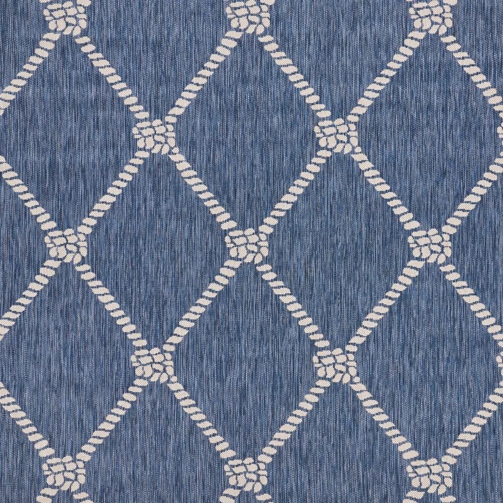 5’ x 7’ Navy Knot Indoor Outdoor Area Rug