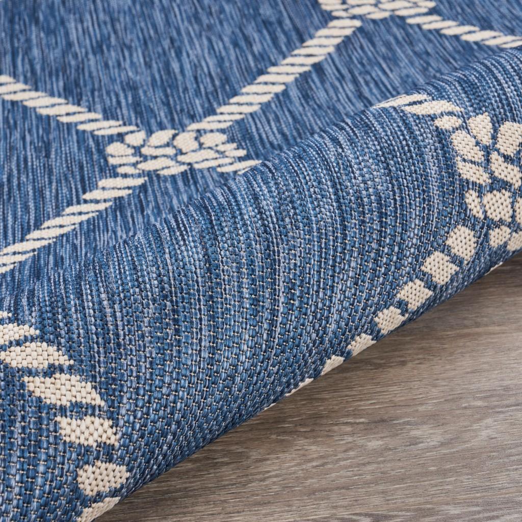 5’ x 7’ Navy Knot Indoor Outdoor Area Rug