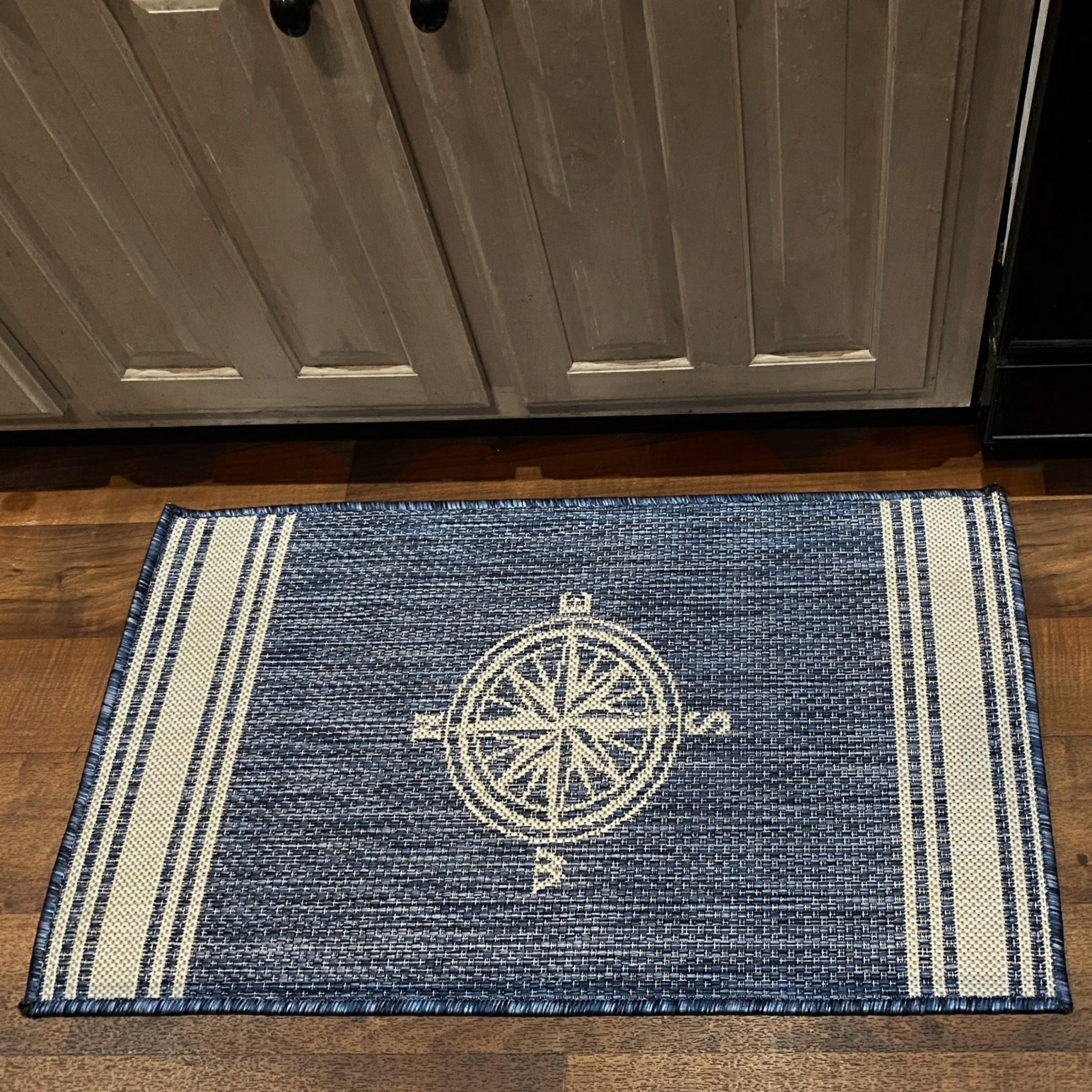 2’ x 3’ Navy Nautical Indoor Outdoor Scatter Rug