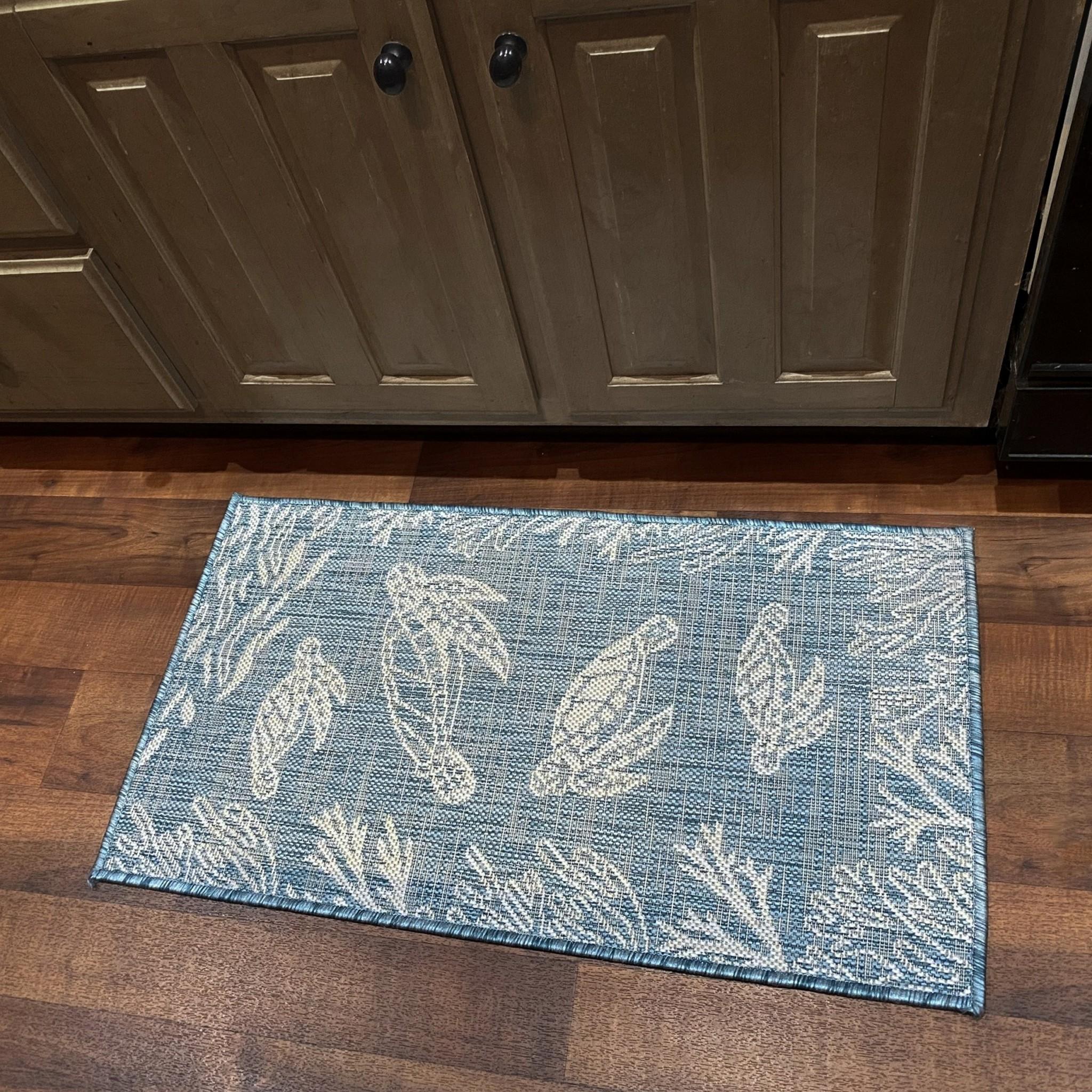 2’ x 3’ Teal Turtle Indoor Outdoor Scatter Rug