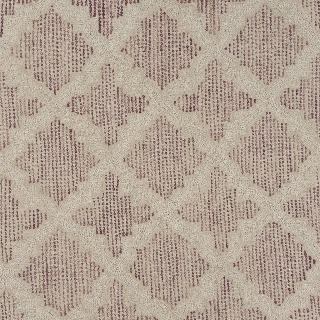 6’ Round Blush Pink Floral Lattice Area Rug