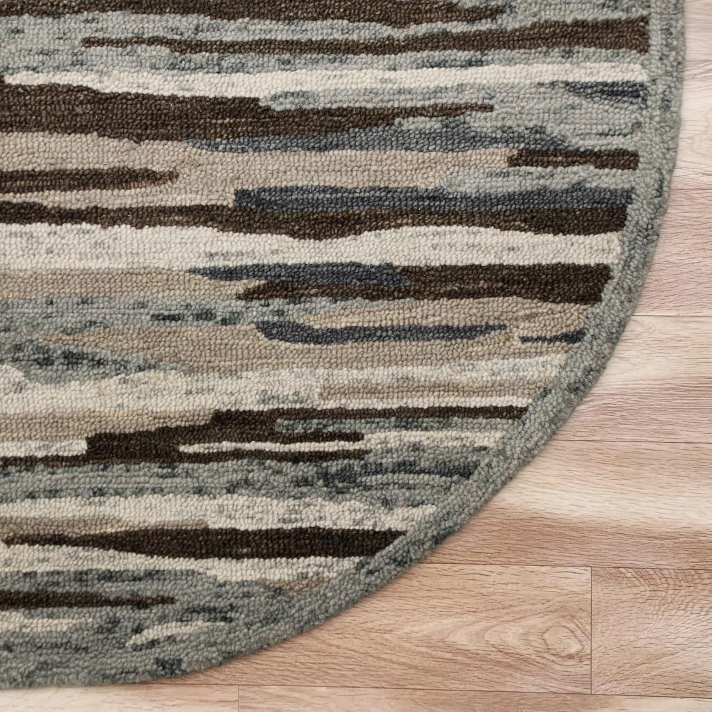 6’ Round Brown and Gray Camouflage Area Rug