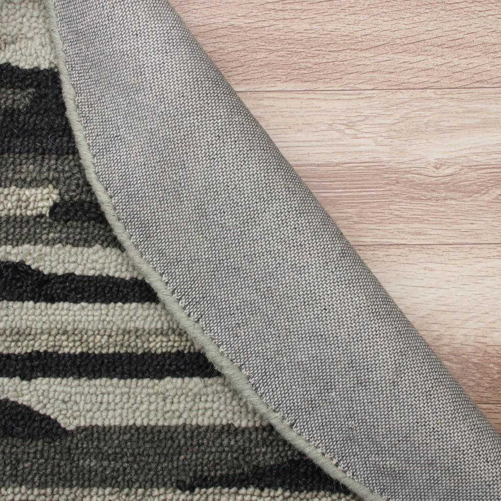 6’ Round Black and Gray Camouflage Area Rug