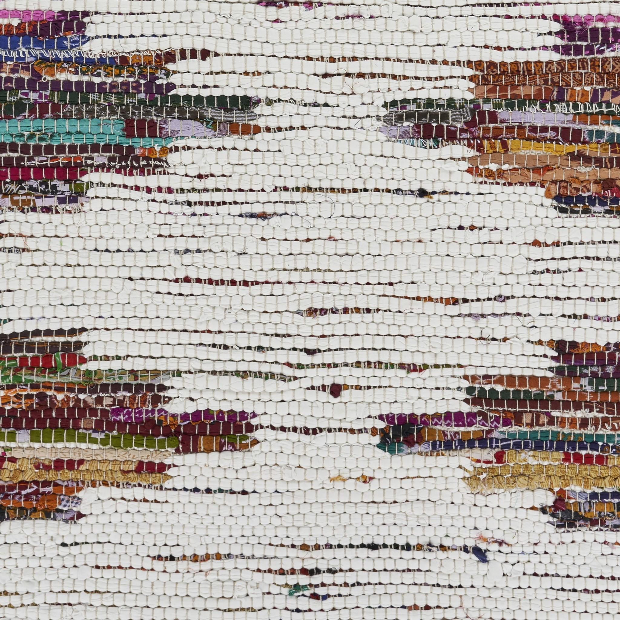 3’ x 5’ White and Colorful Chindi Area Rug Default Title