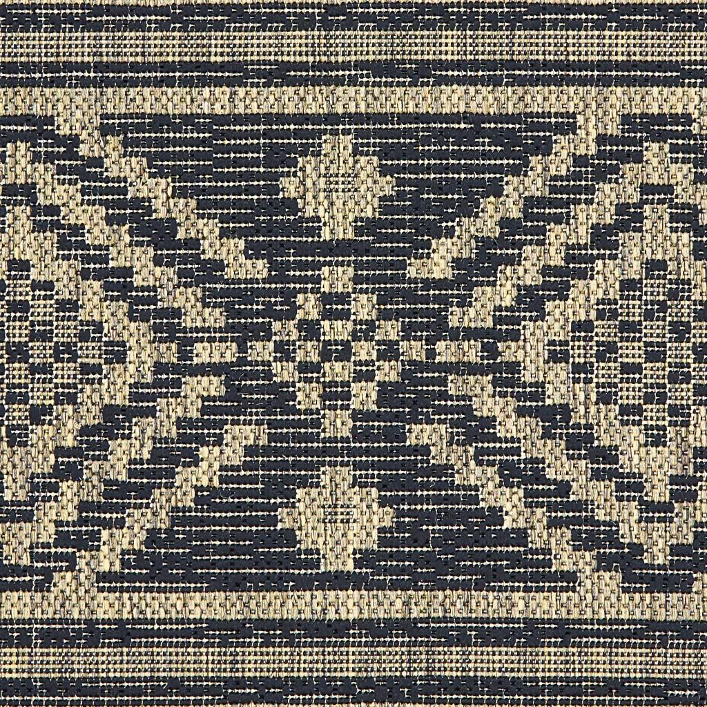 5’ x 8’ Black Geometric Indoor Outdoor Area Rug