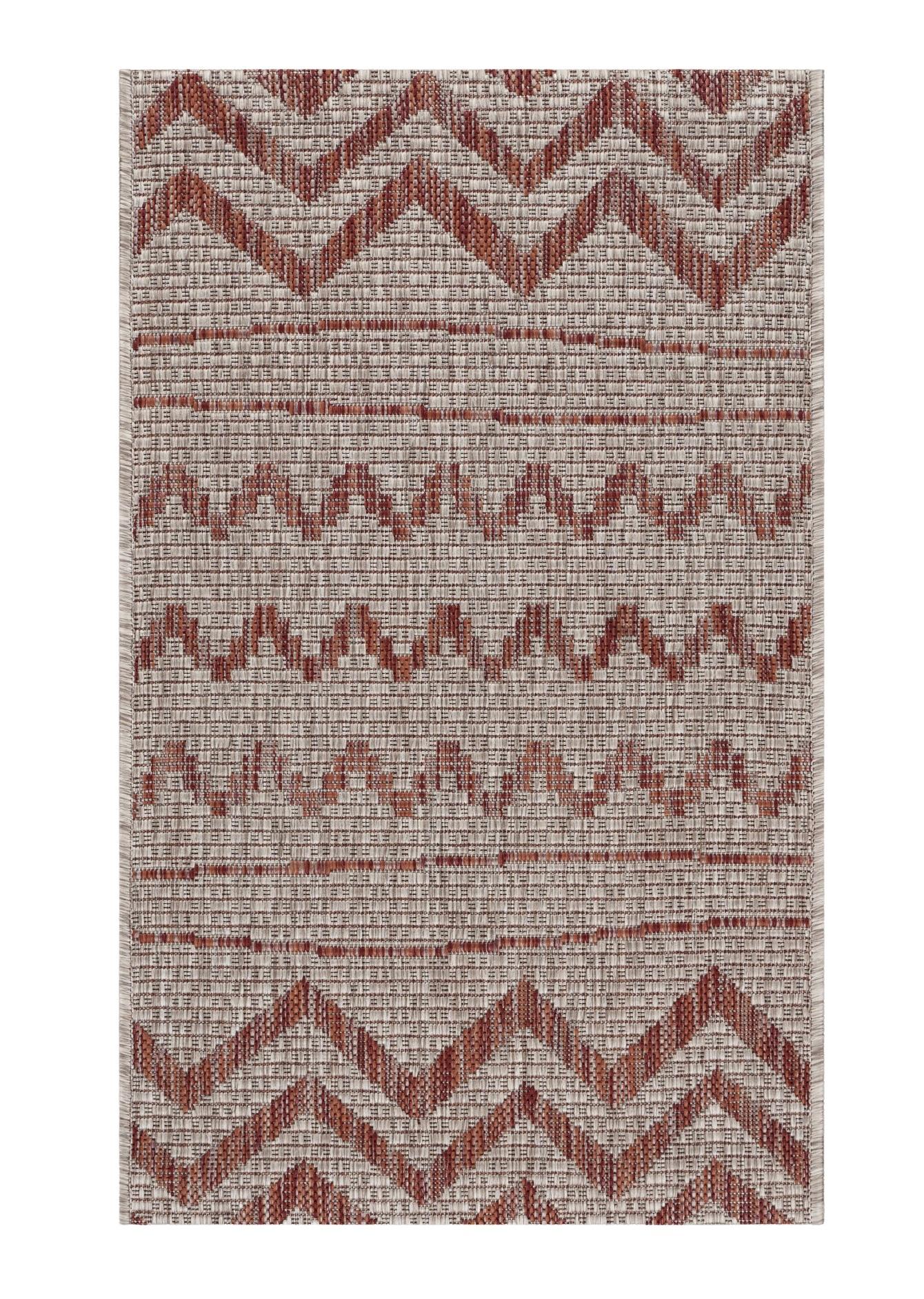 2’ x 3’ Red Zigzag Indoor Outdoor Scatter Rug