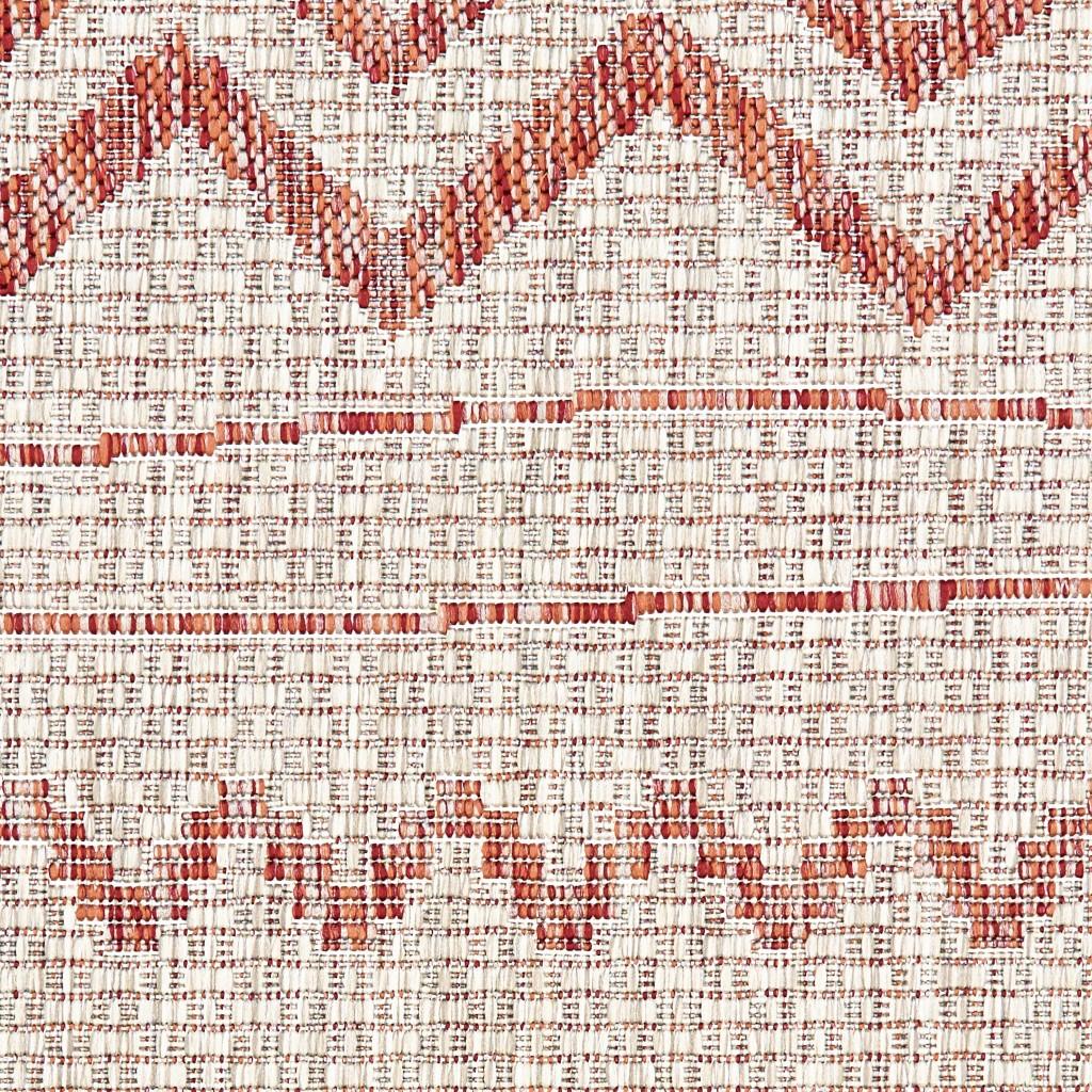 5’ x 8’ Red Zigzag Indoor Outdoor Area Rug