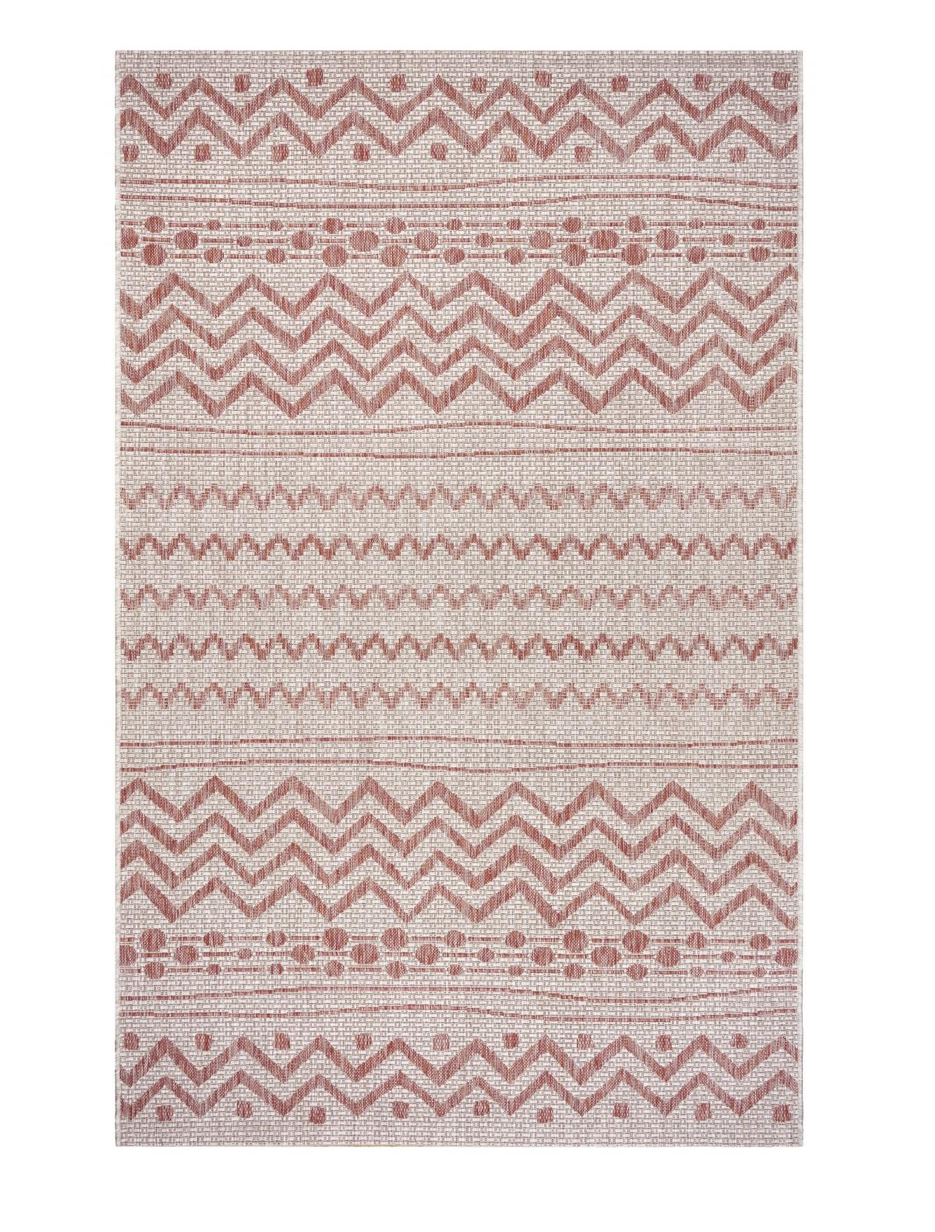 5’ x 8’ Red Zigzag Indoor Outdoor Area Rug