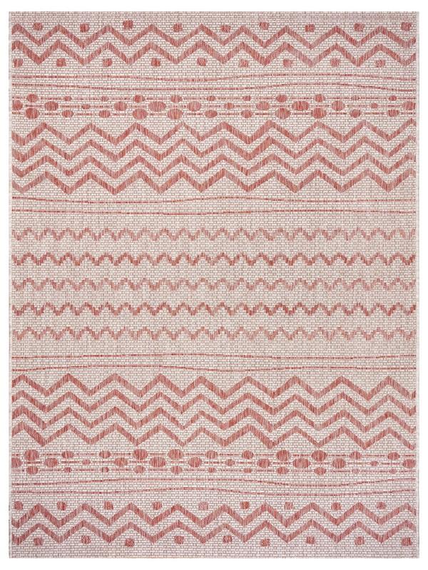 8’ x 10’ Red Zigzag Indoor Outdoor Area Rug