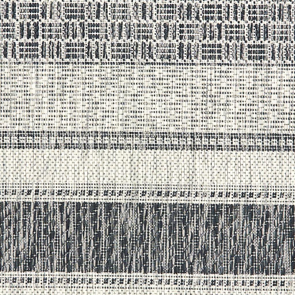 5’ x 8’ Monochrome Striped Indoor Outdoor Area Rug