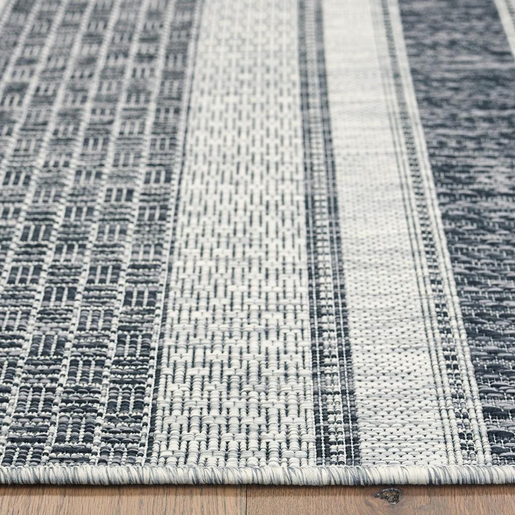 5’ x 8’ Monochrome Striped Indoor Outdoor Area Rug