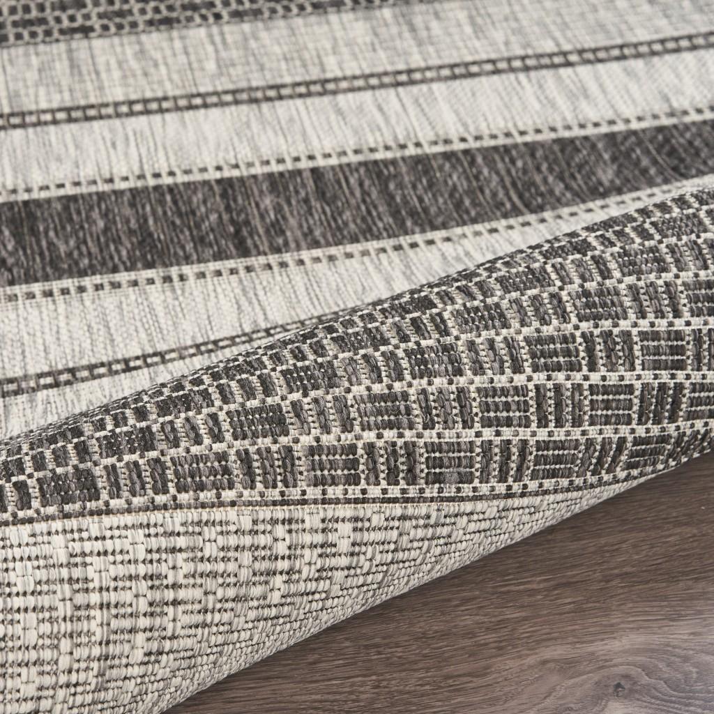 5’ x 8’ Monochrome Striped Indoor Outdoor Area Rug