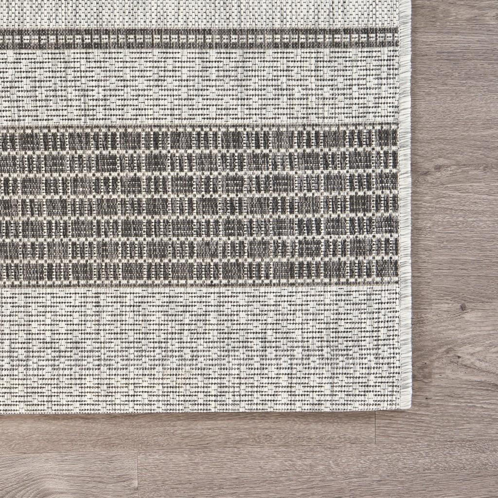 5’ x 8’ Monochrome Striped Indoor Outdoor Area Rug