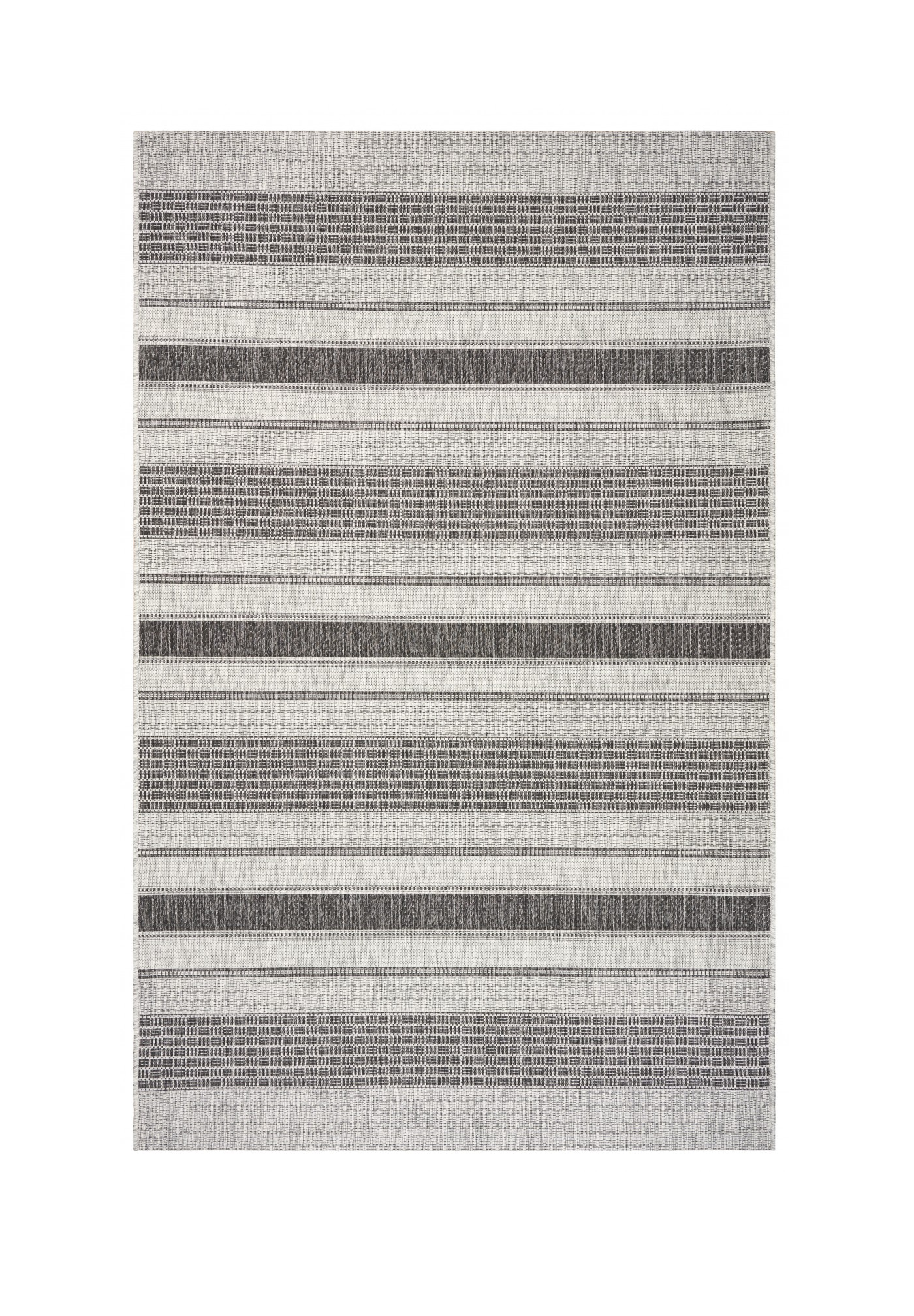 8’ x 10’ Gray Stripe Indoor Outdoor Area Rug