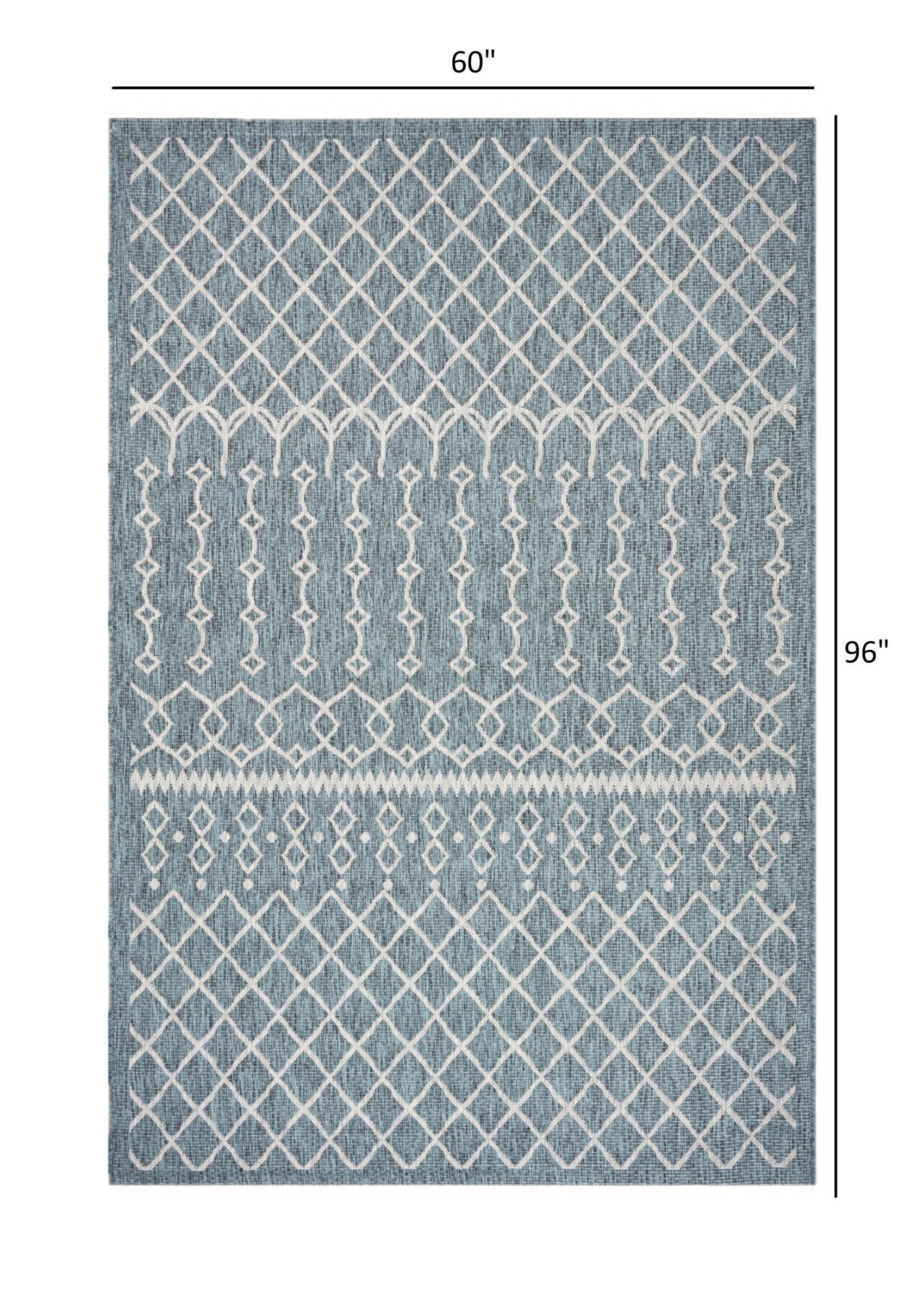 5’ x 8’ Blue Array Indoor Outdoor Area Rug