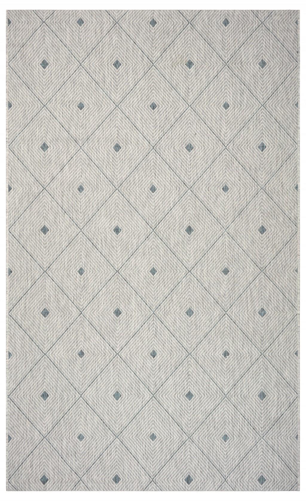 5’ x 8’ Blue Diamonds Indoor Outdoor Area Rug