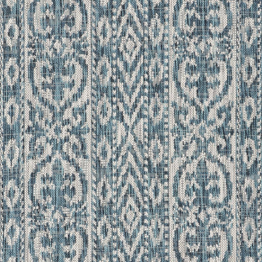 3’ x 5’ Blue Geometric Indoor Outdoor Area Rug