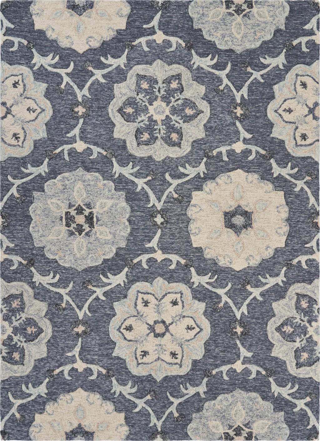 5’ x 7’ Gray Floral Trellis Area Rug Default Title