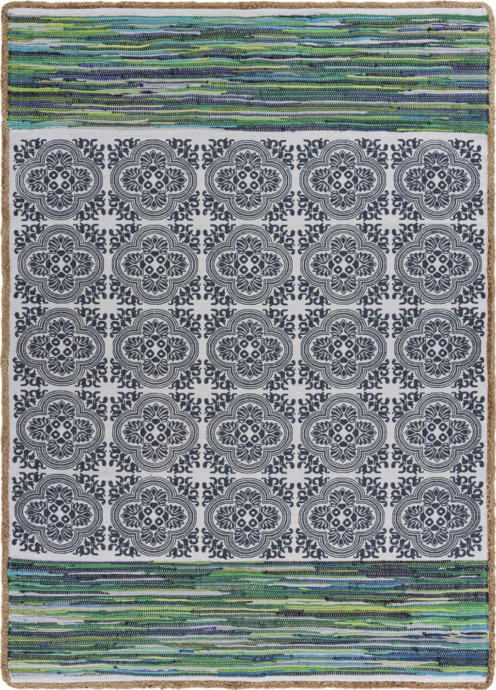 5’ x 7’ Blue and Green Chindi Area Rug Default Title