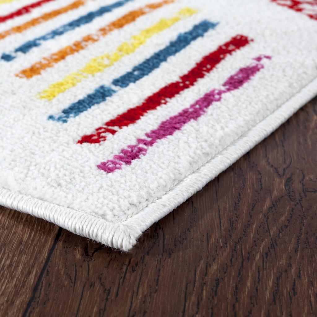 5’ Round Colorful Herringbone Pattern Area Rug