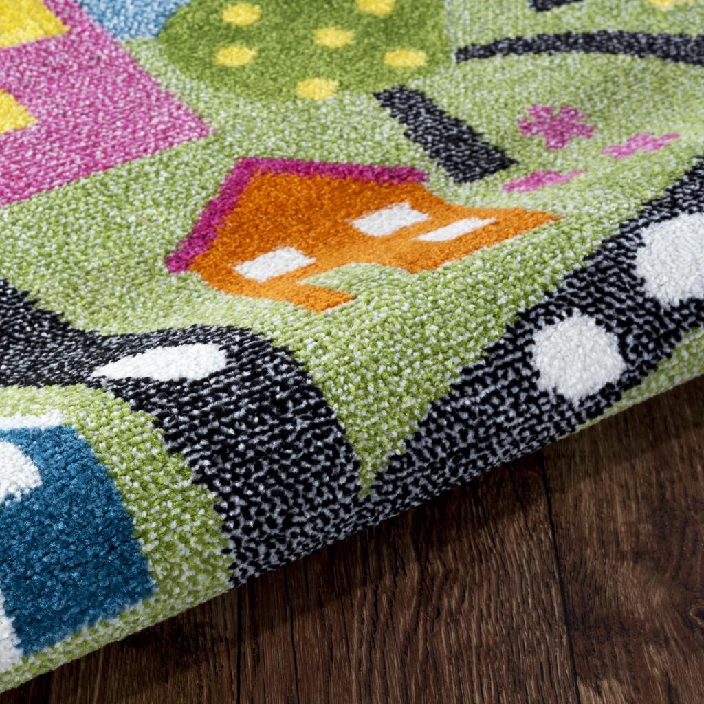 5’ Round Green Palace Roadway Area Rug