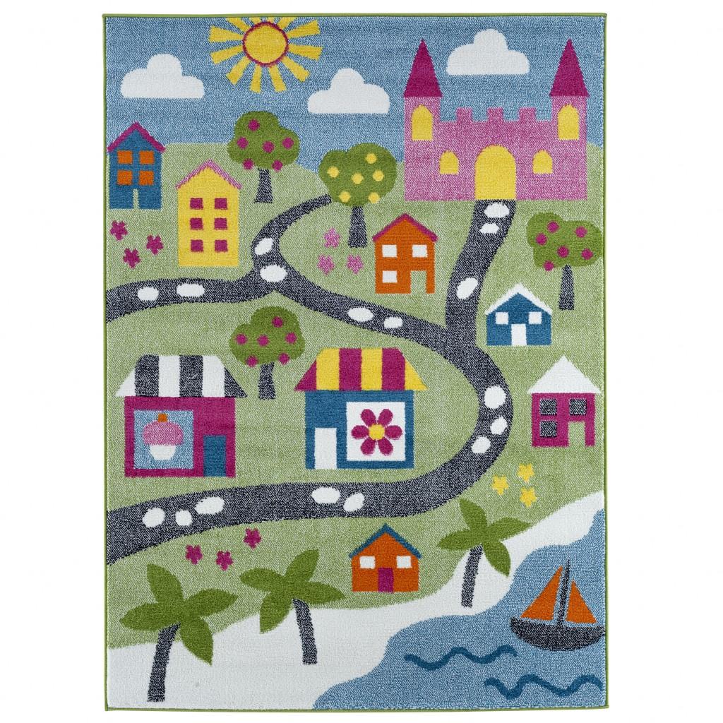 5’ x 7’ Green Palace Roadway Area Rug Default Title