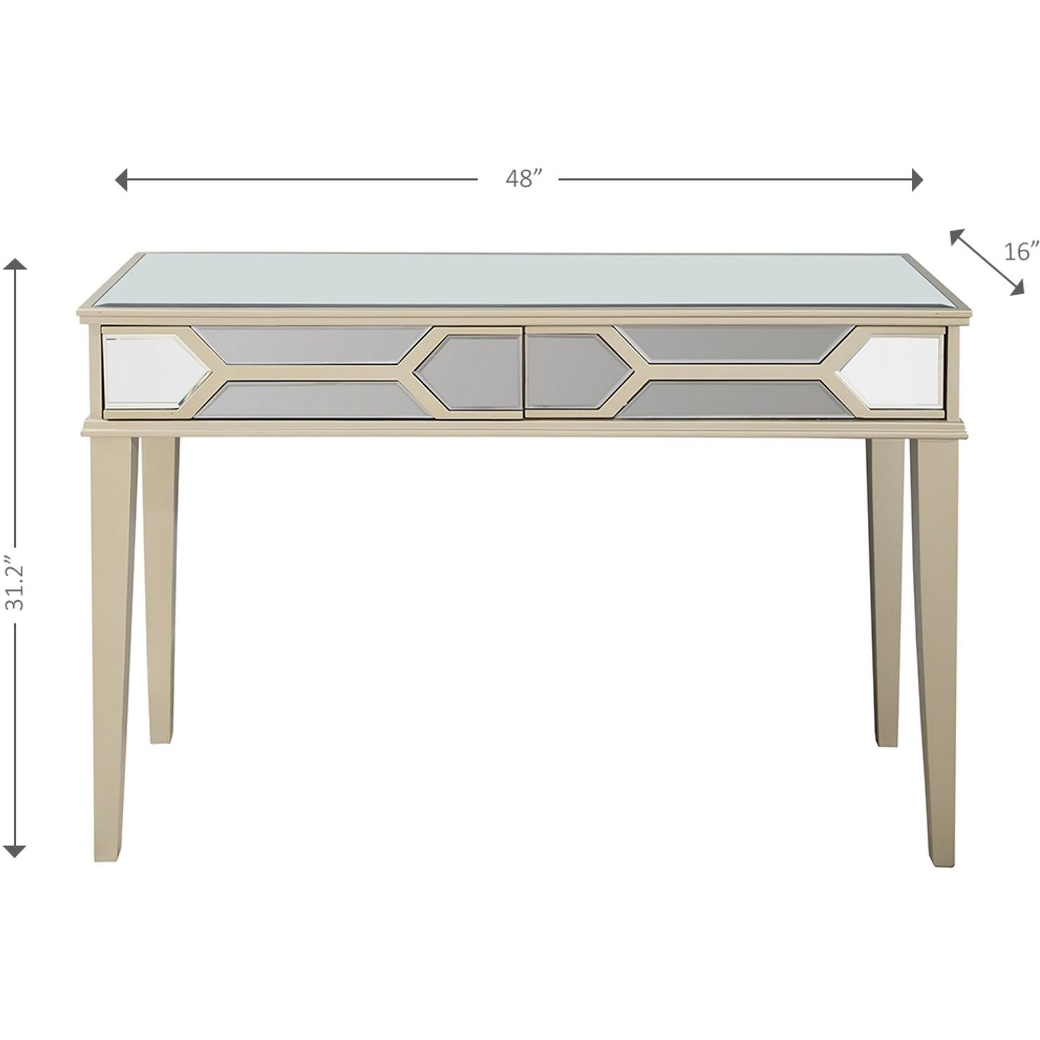 Antiqued Silver Console Table