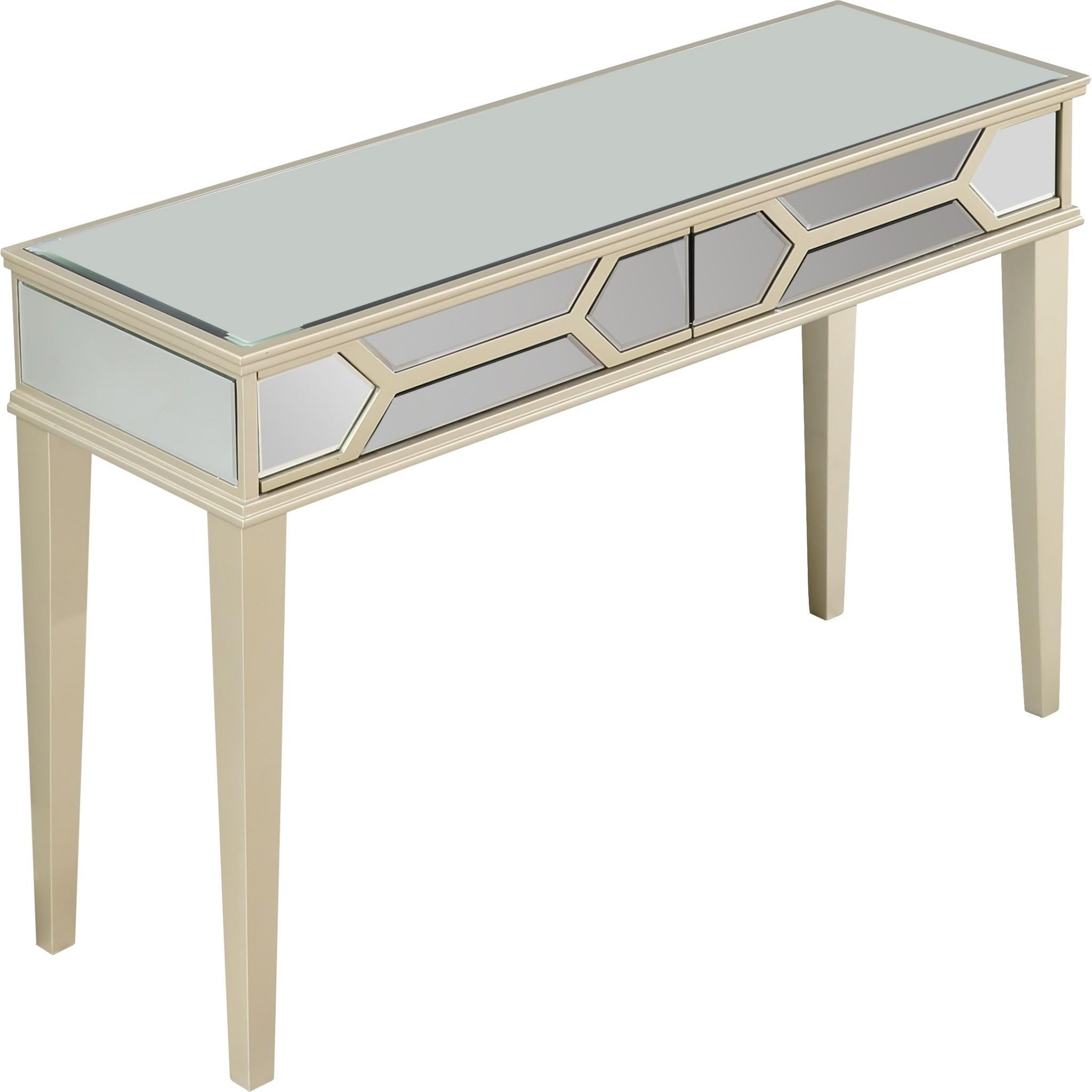 Antiqued Silver Console Table