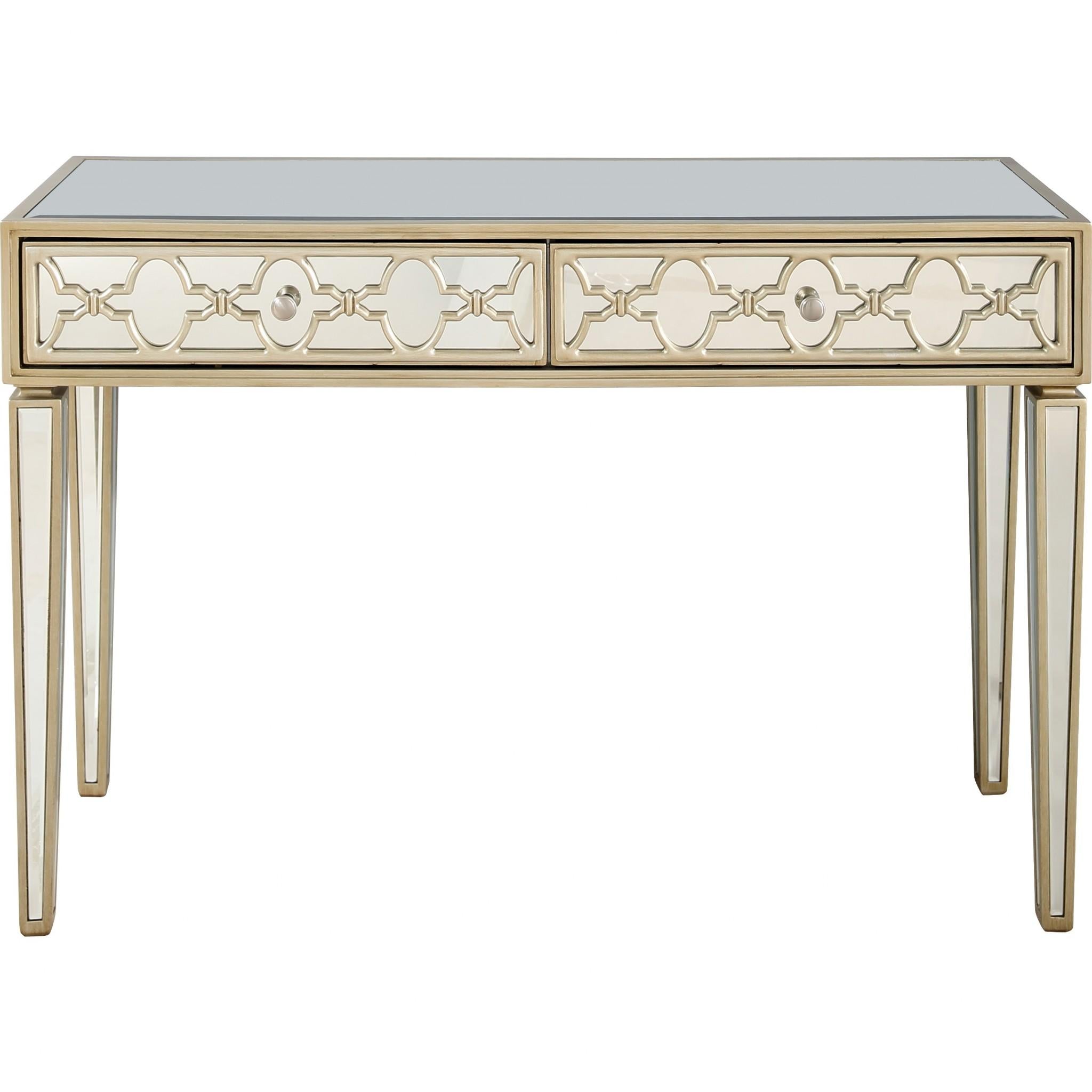 Champagne Glass Mirror Console Table