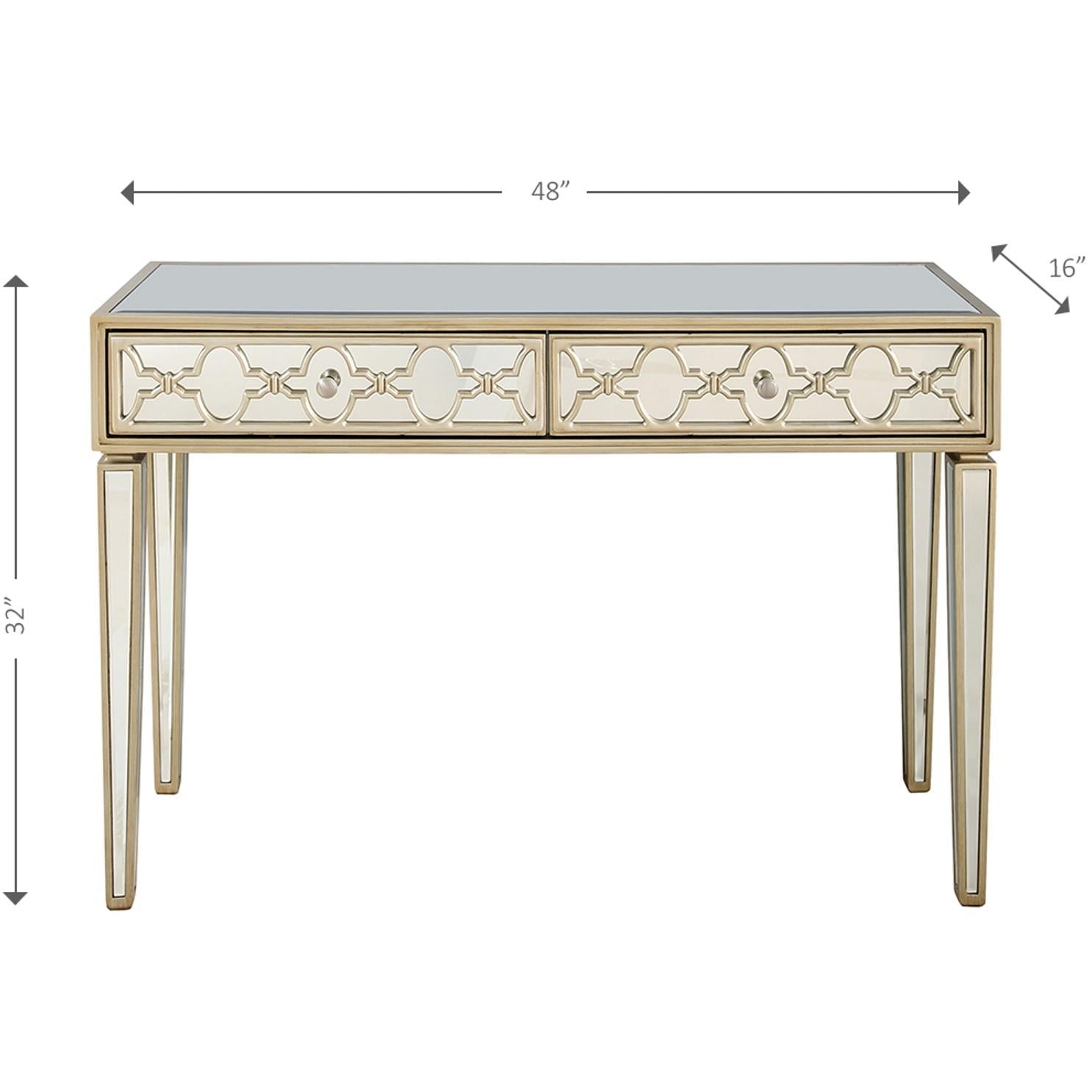 Champagne Glass Mirror Console Table