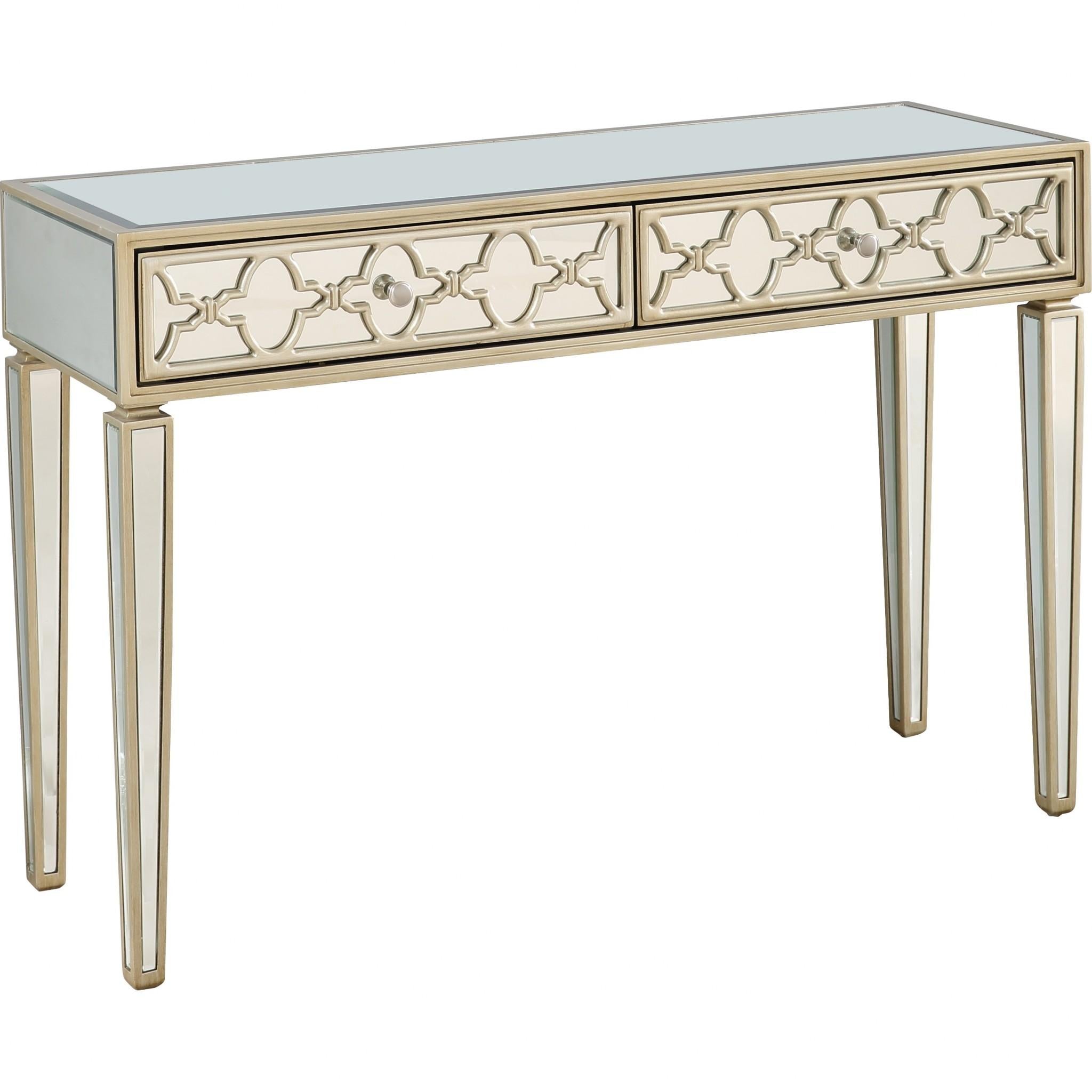 Champagne Glass Mirror Console Table