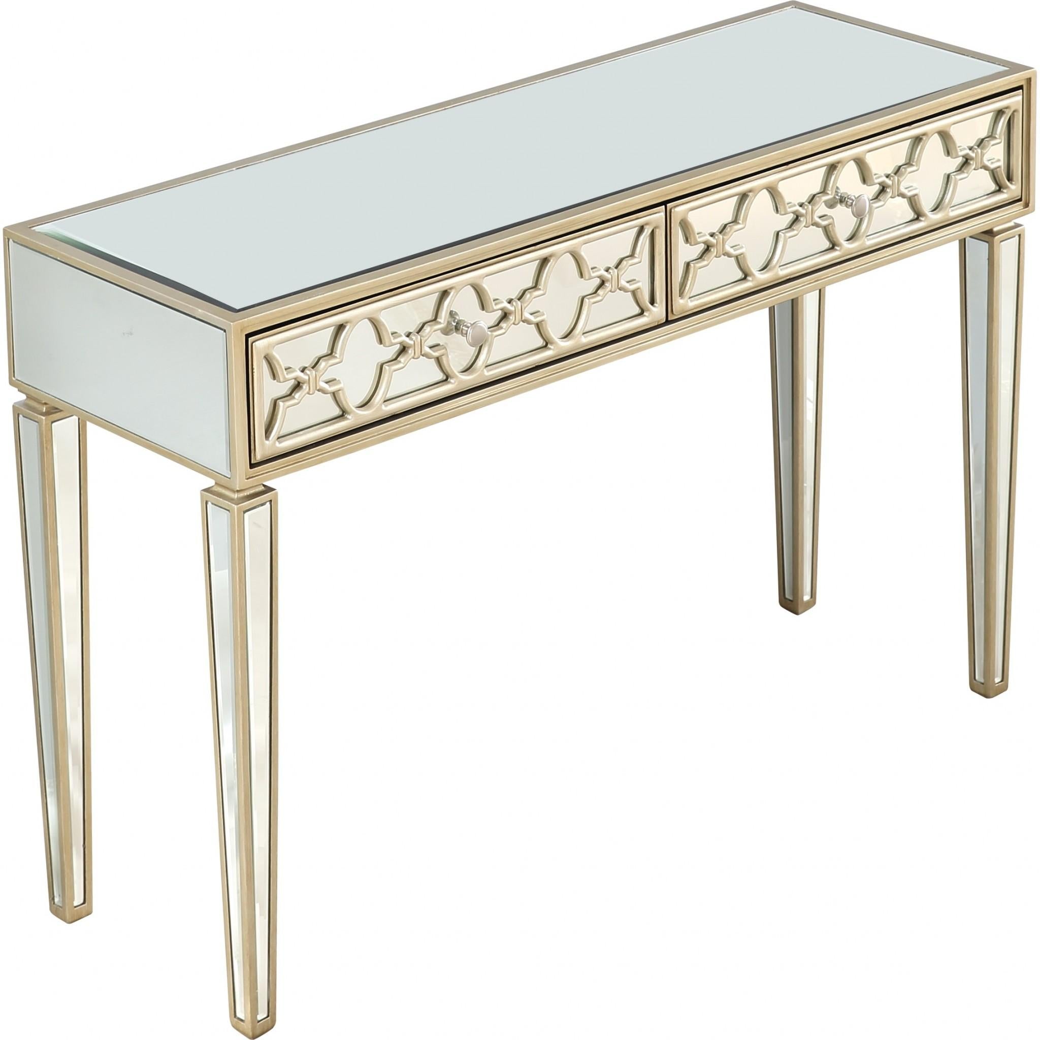 Champagne Glass Mirror Console Table