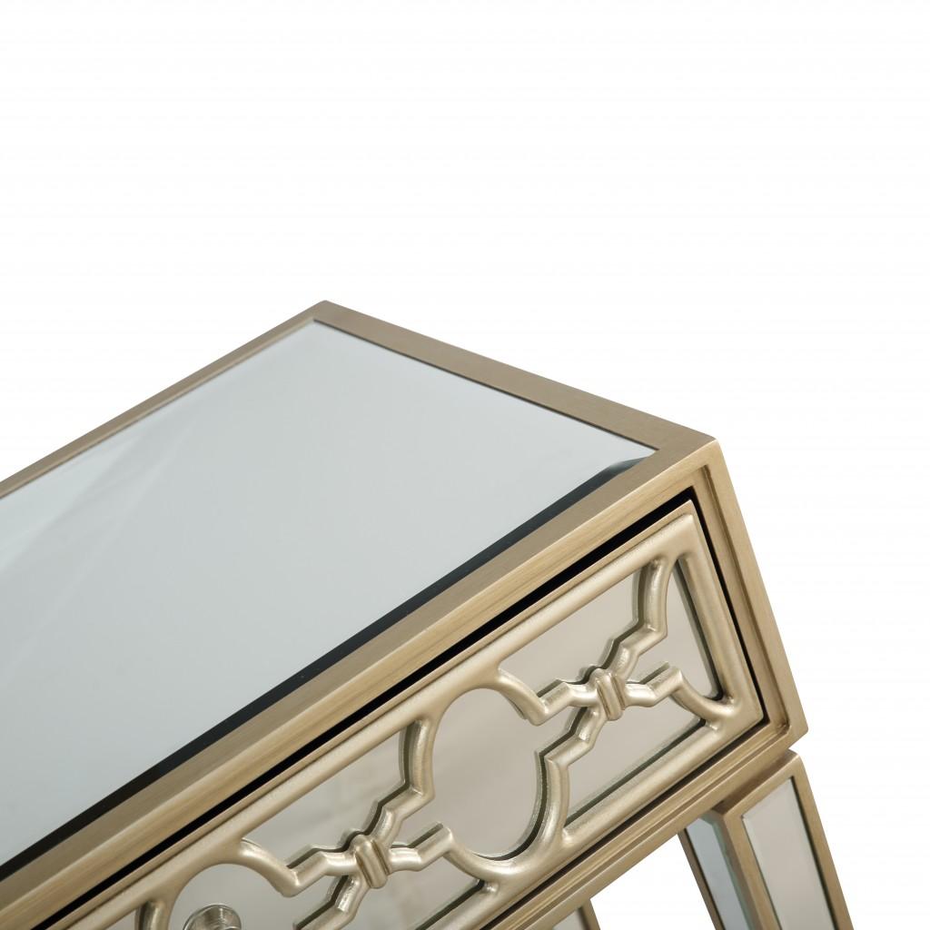 Champagne Glass Mirror Console Table