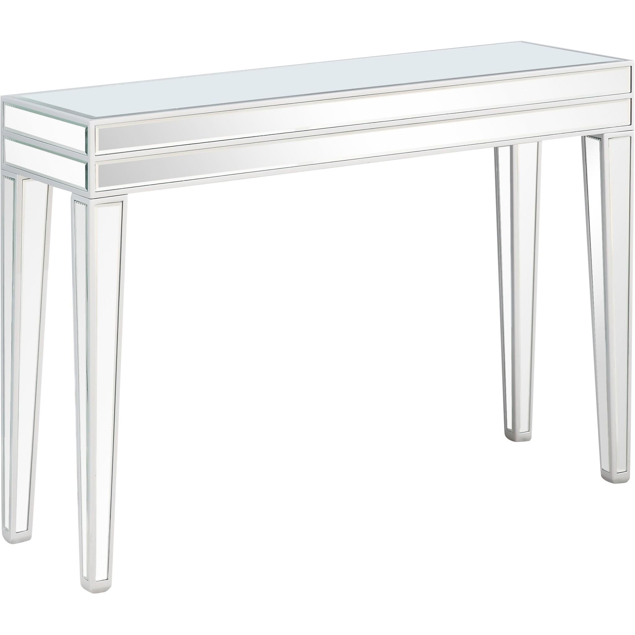 Clear Glass Mirror Console Table