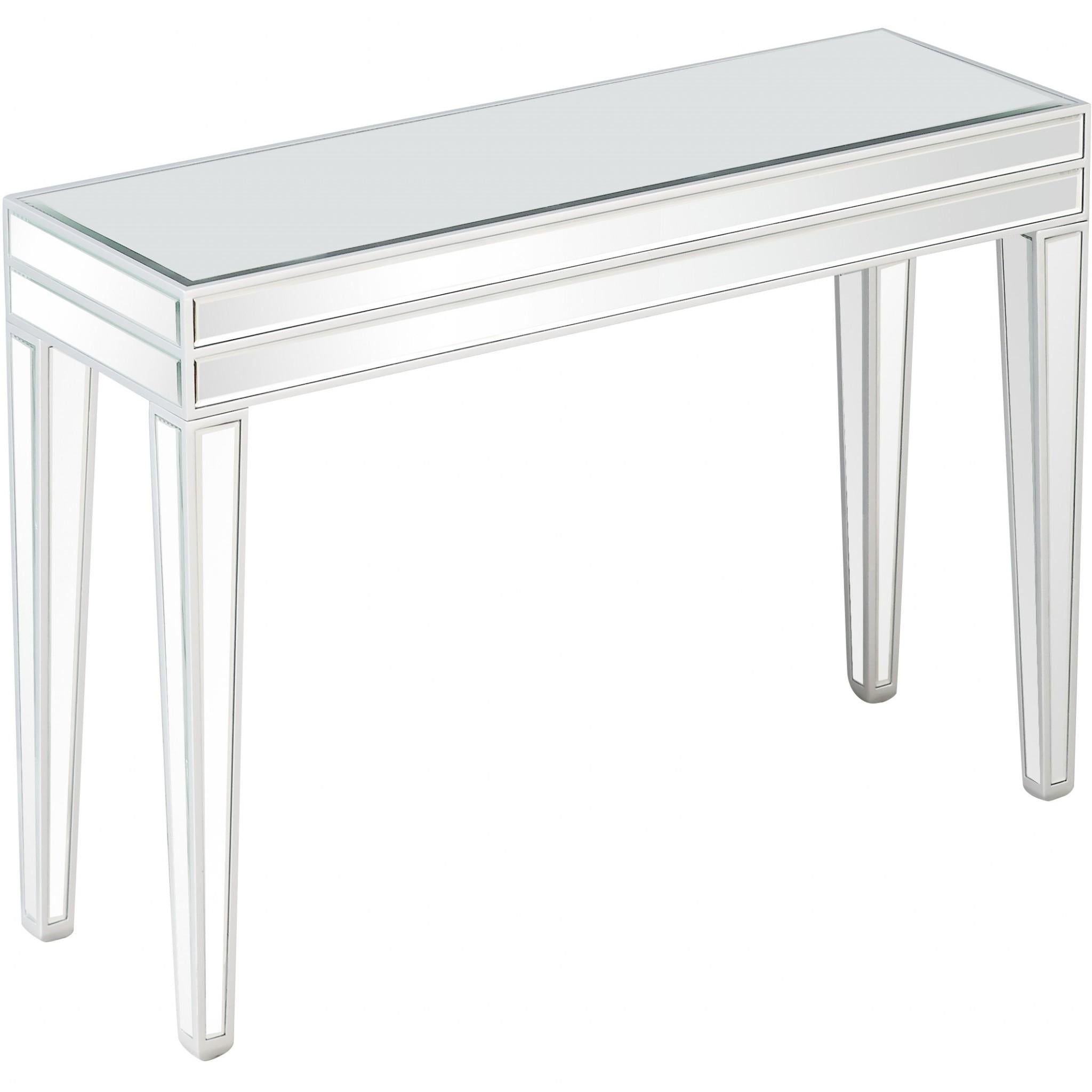 Clear Glass Mirror Console Table