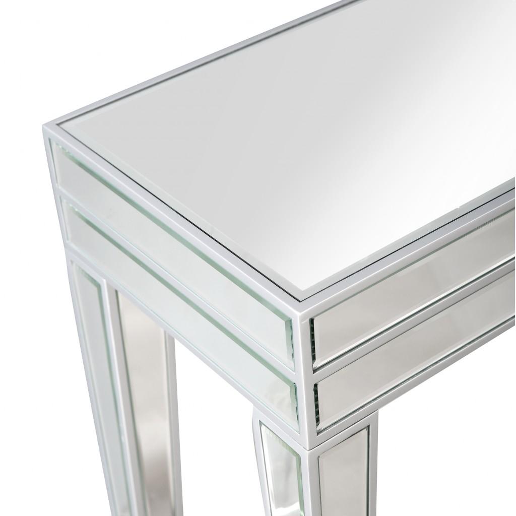 Clear Glass Mirror Console Table