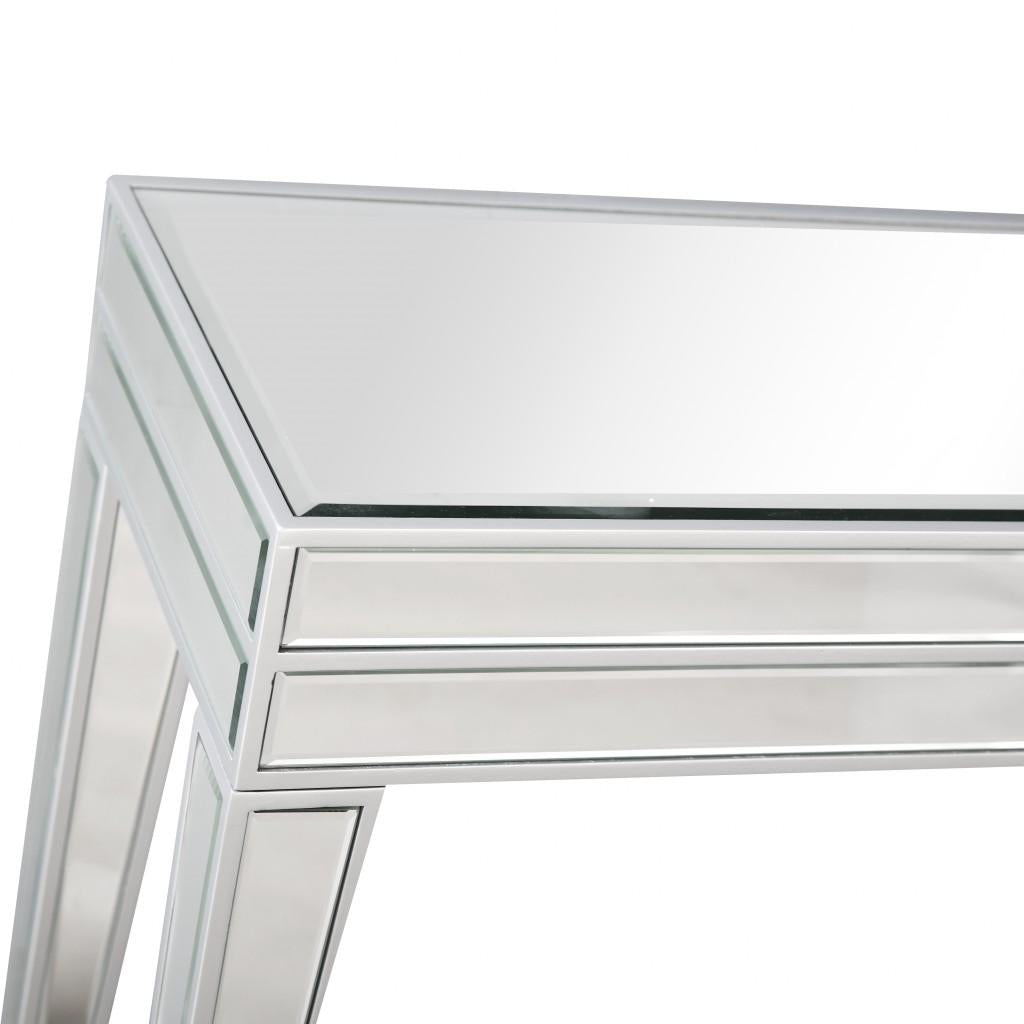 Clear Glass Mirror Console Table