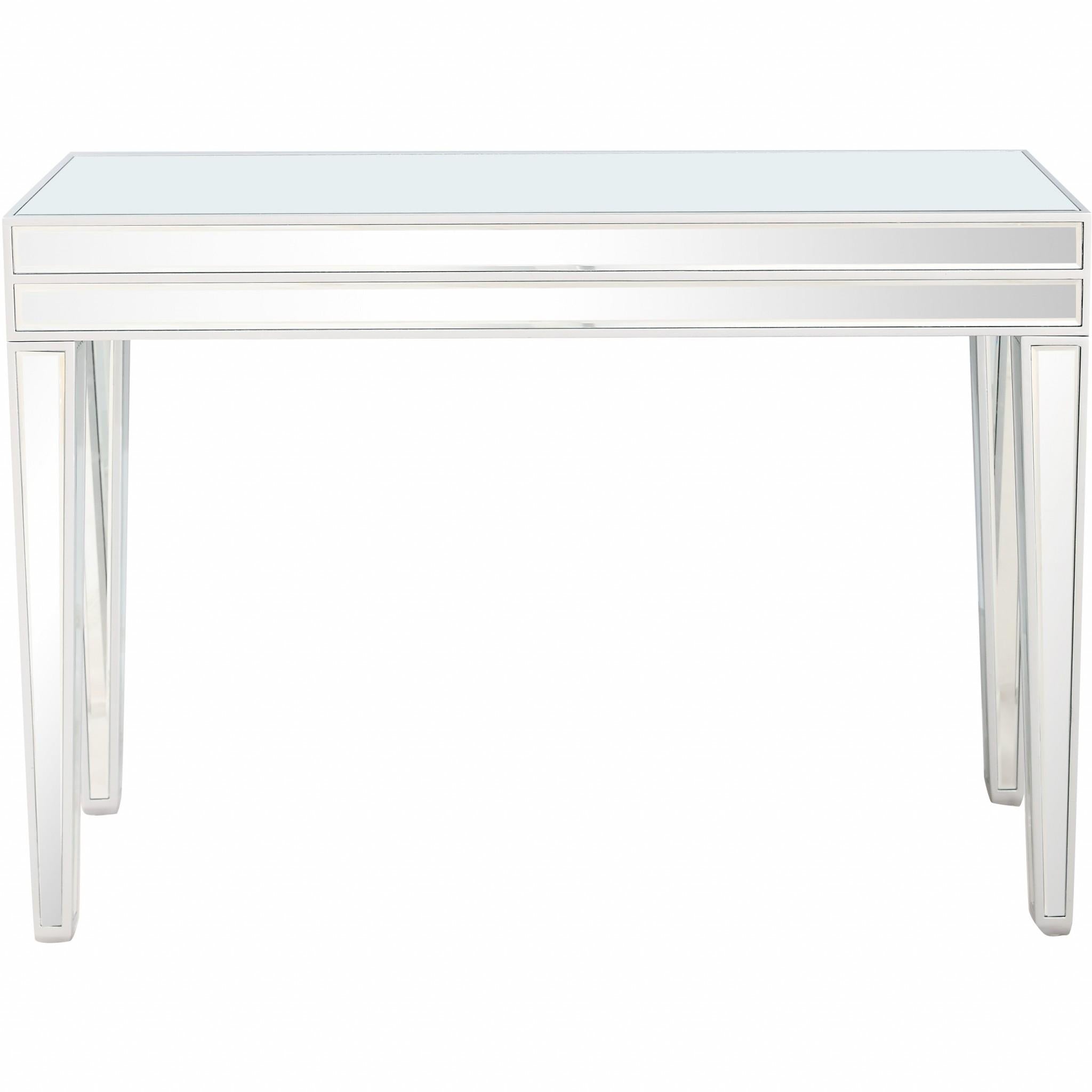 Modern Mirrored Console Table and Mirror Set