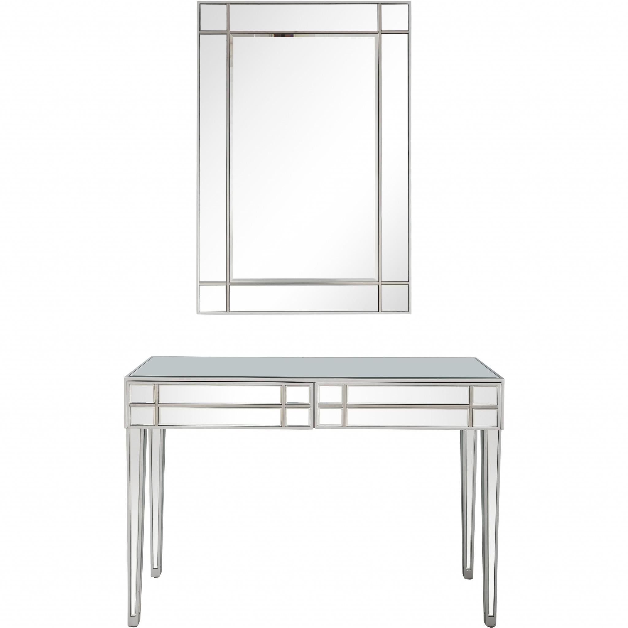 Stainless Steel Mirror and Console Table