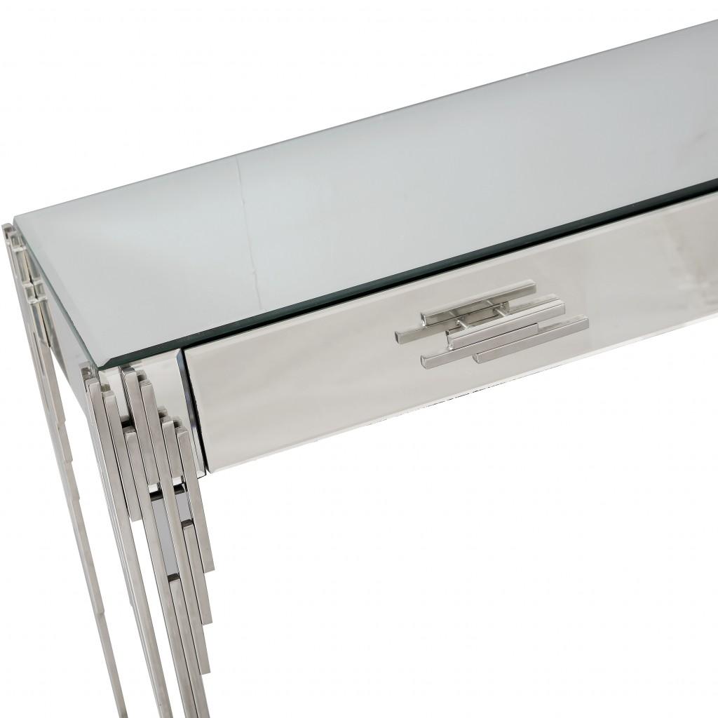 Rectangular Striped Falling Console Table