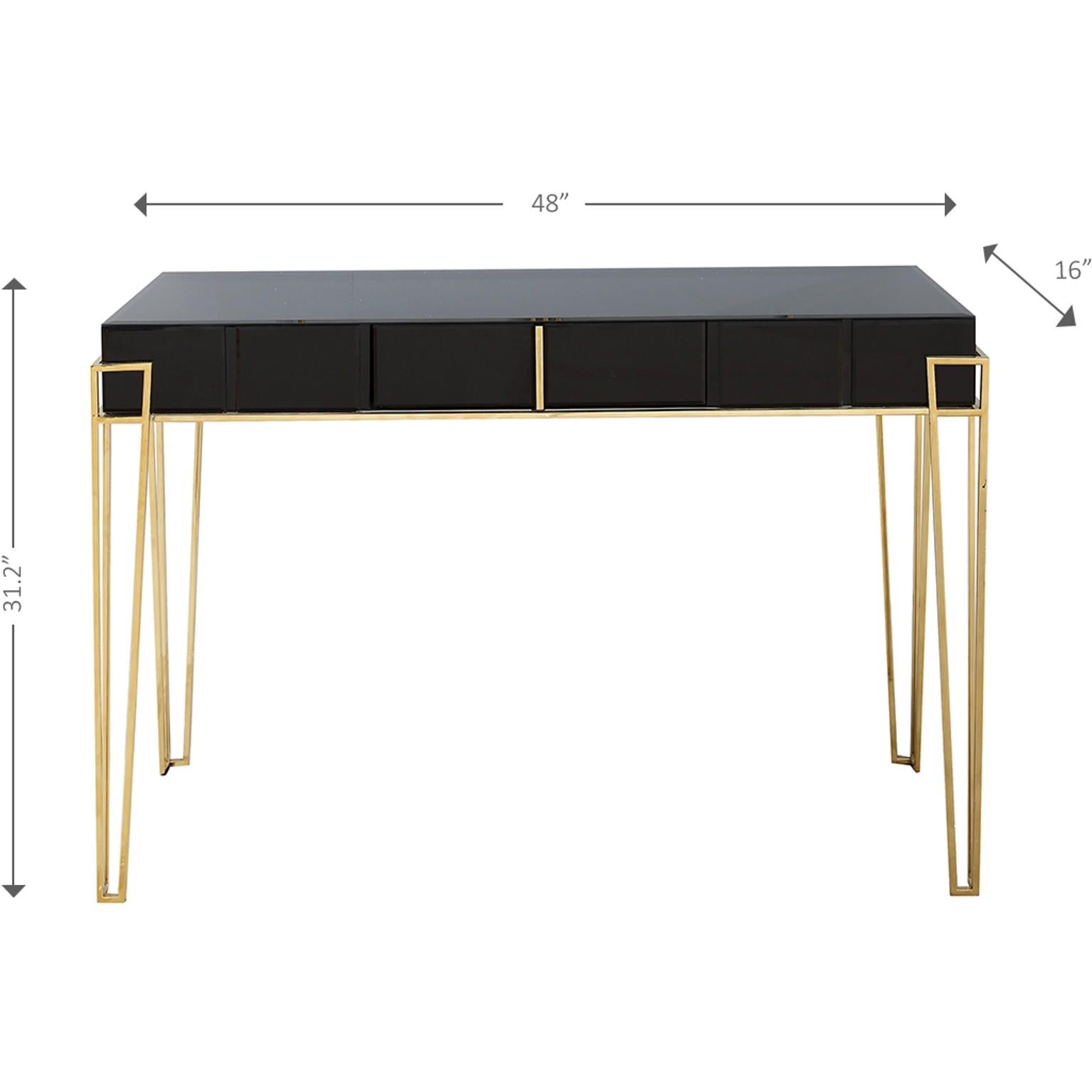 Black Mirrored Console Table