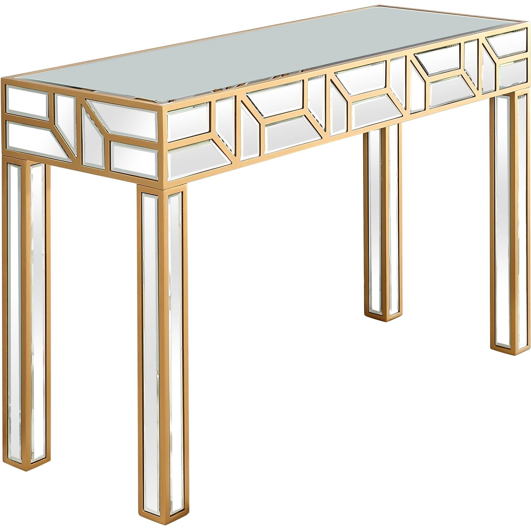 Gold Geometric Console Table