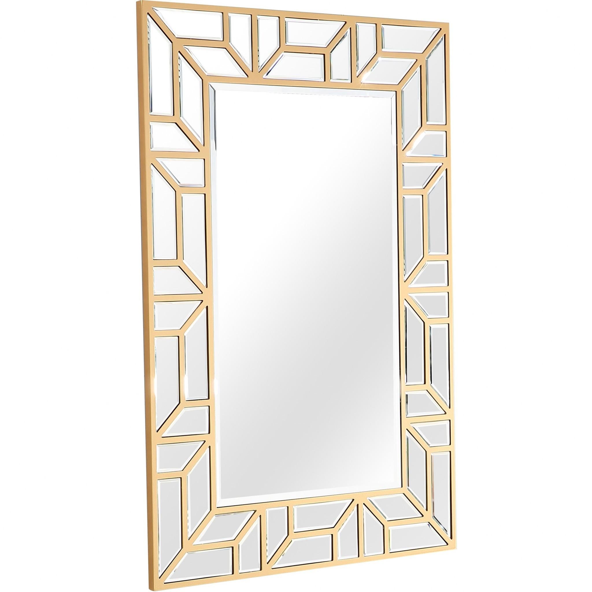 Gold Geometric Mirror and Console Table