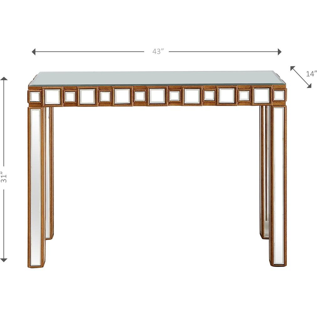 Square Reflective Mirror Console Table