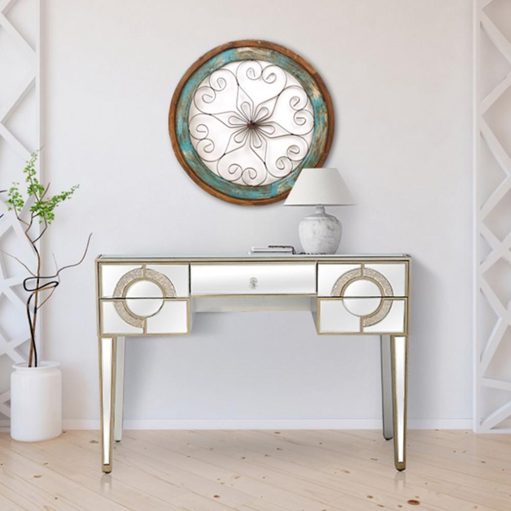 Antiqued Crystal Console Table