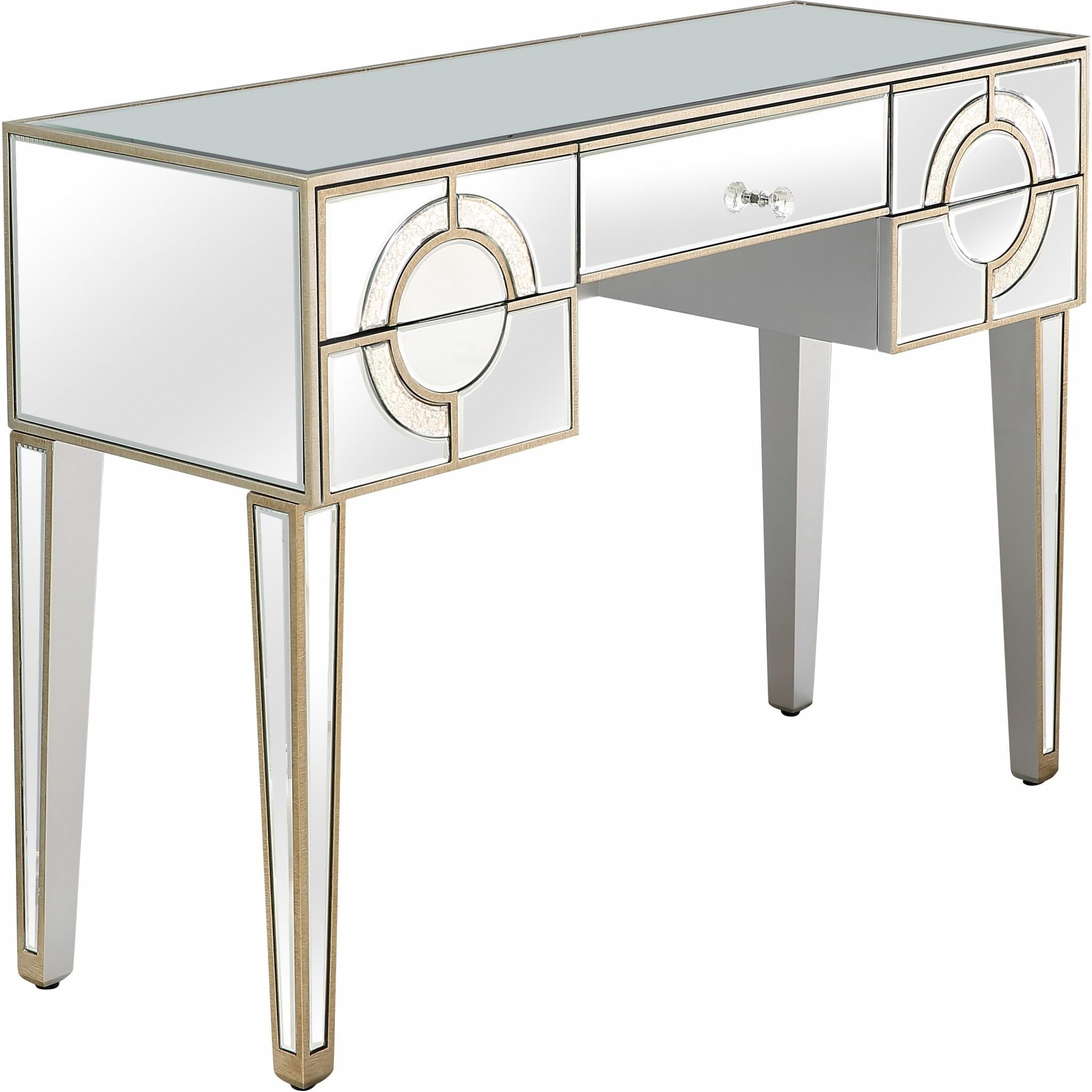 Antiqued Crystal Console Table