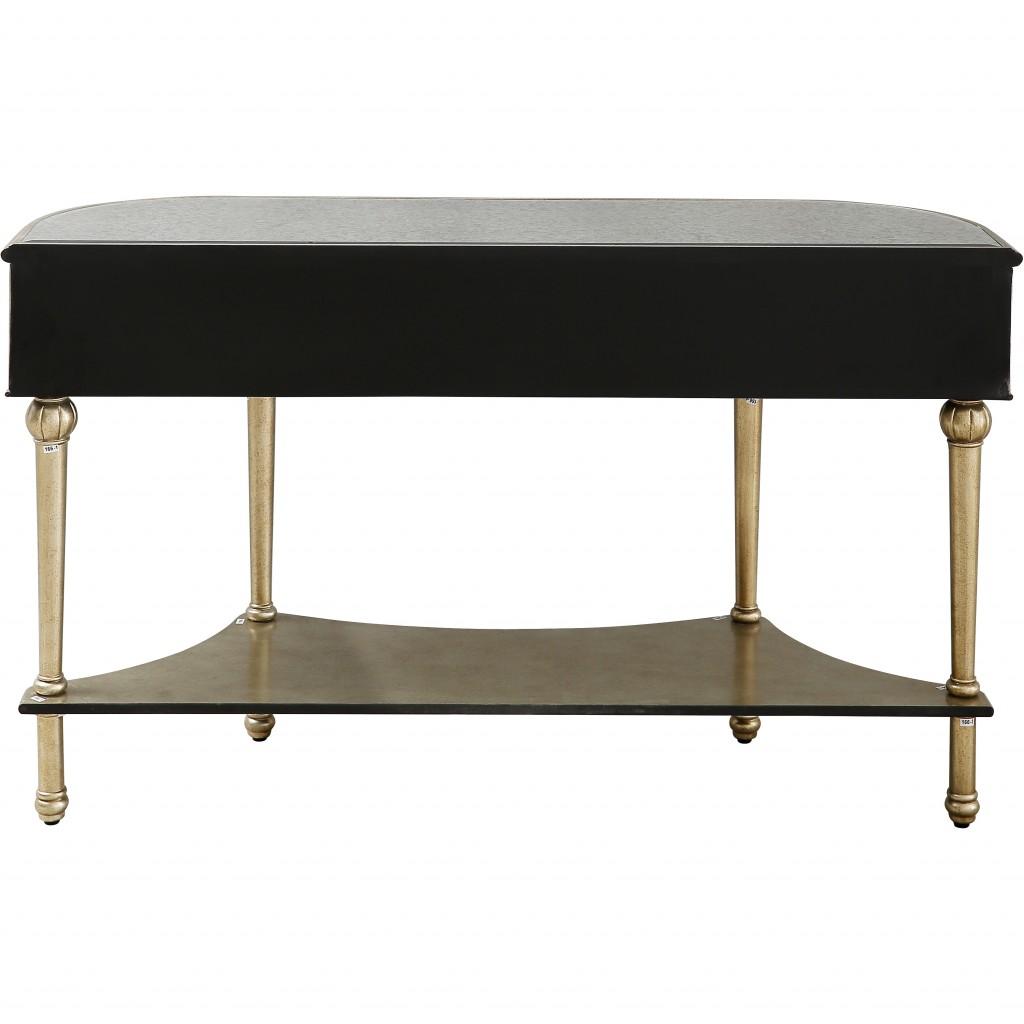 Antiqued Gold Demilune Console Table