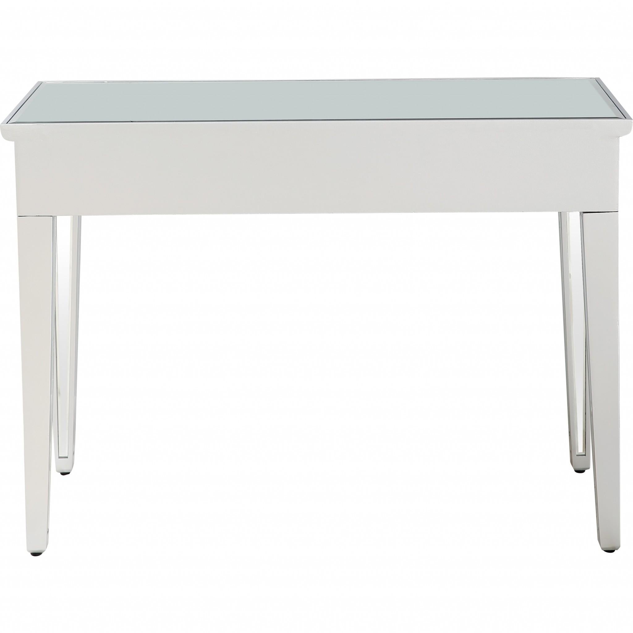 Silver Finish Three Drawer Console Table