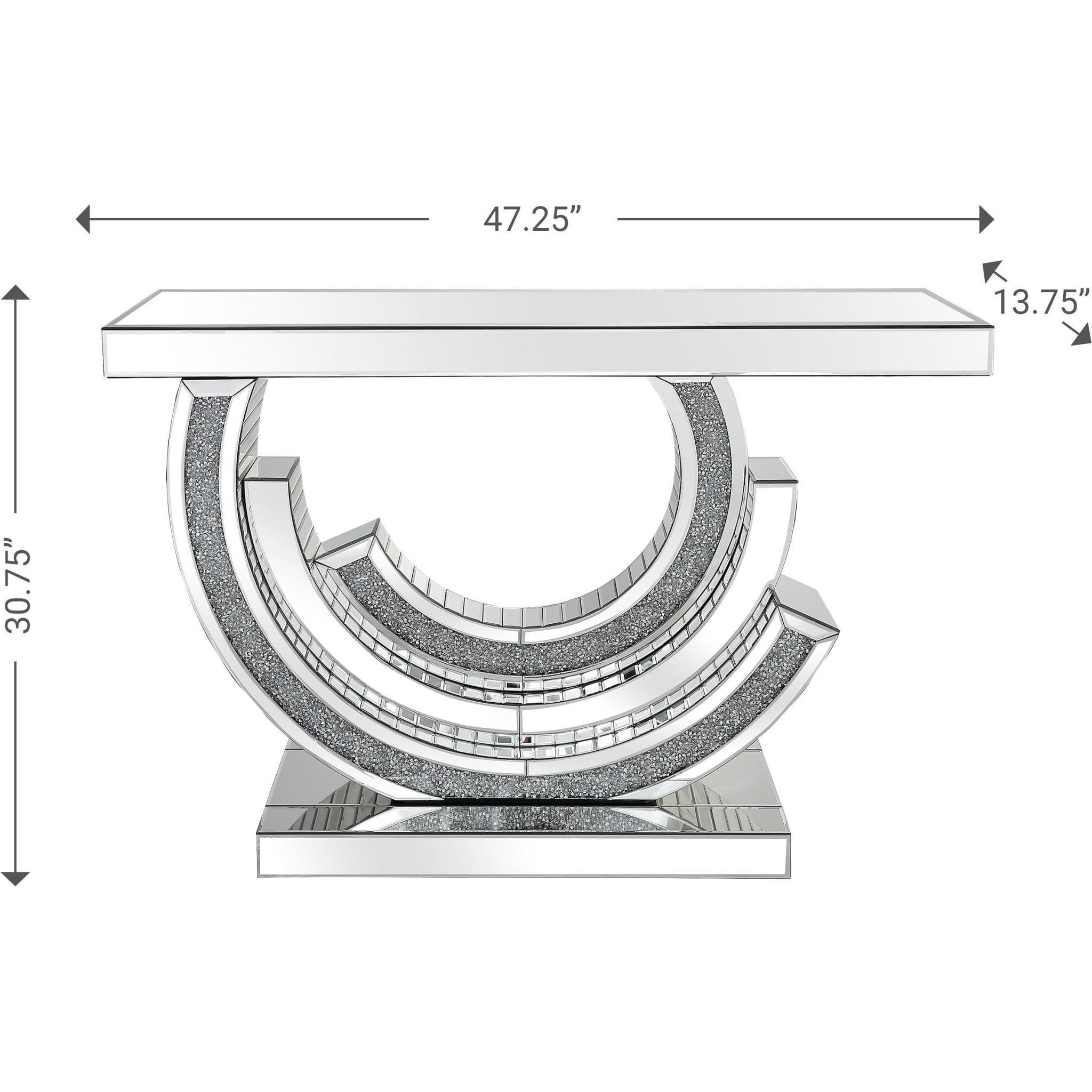 Circled Silver Console Table